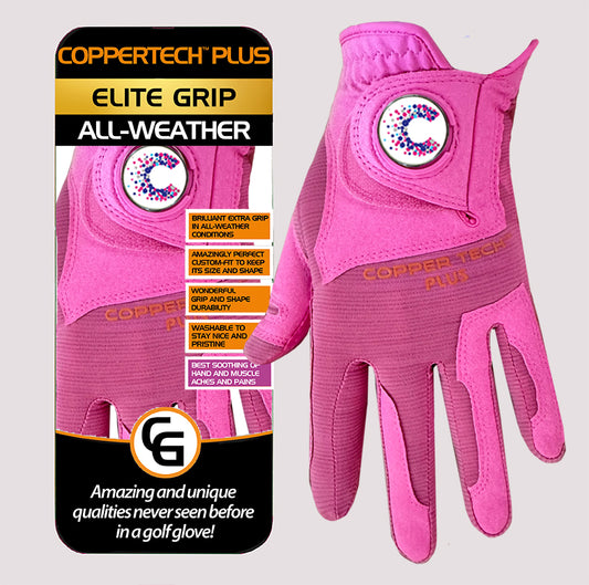 CANCER RESEARCH UK CHARITY PINK/PINK COPPERTECH PLUS ALL-WEATHER ELITE GRIP GLOVE