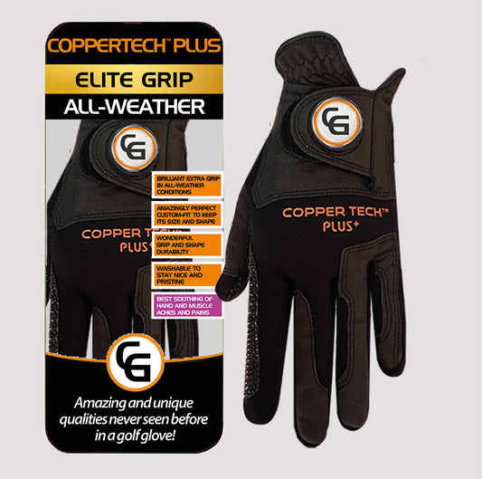 BLACK/BLACK COPPERTECH PLUS ELITE GRIP ALL-WEATHER GLOVE