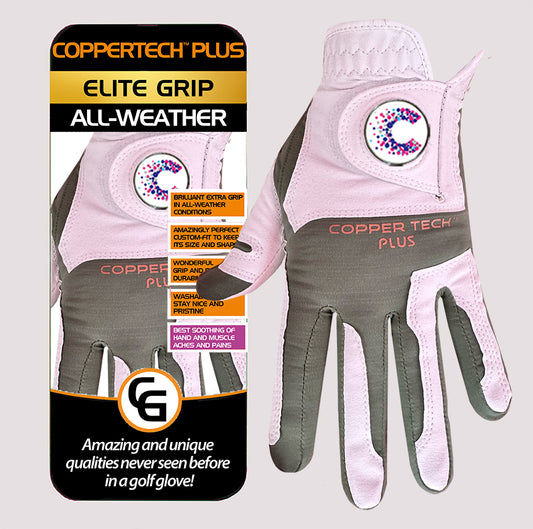 CANCER RESEARCH UK CHARITY WHITE/GREEN COPPERTECH PLUS ALL-WEATHER ELITE GRIP GLOVE