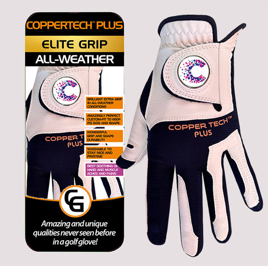 CANCER RESEARCH UK CHARITY WHITE/NAVY COPPERTECH PLUS ALL-WEATHER ELITE GRIP GLOVE