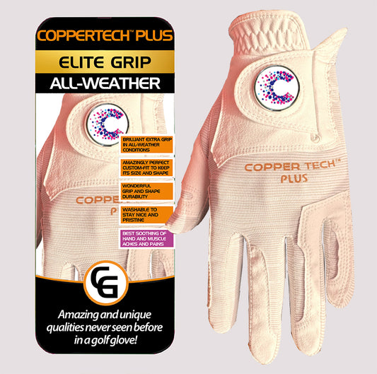 CANCER RESEARCH UK CHARITY WHITE/WHITE COPPERTECH PLUS ALL-WEATHER ELITE GRIP GLOVE