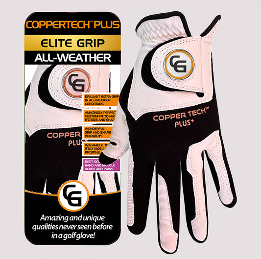 JUNIOR WHITE/BLACK COPPERTECH PLUS ELITE GRIP ALL-WEATHER GLOVE