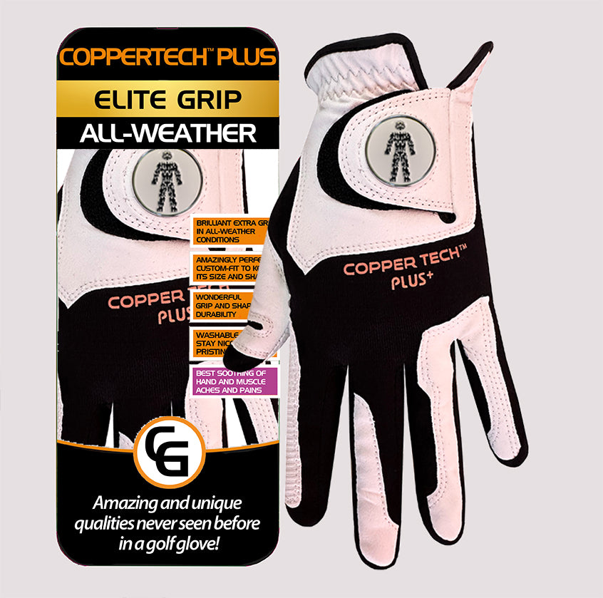 WHITE/BLACK COPPERTECH PLUS ELITE GRIP ALL-WEATHER GLOVE