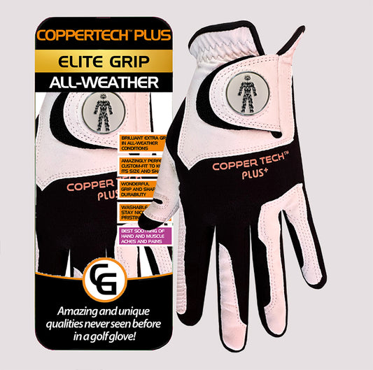 WHITE/BLACK COPPERTECH PLUS ELITE GRIP ALL-WEATHER GLOVE