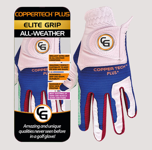 WHITE/BLUE/GREEN/RED COPPERTECH PLUS ELITE GRIP ALL-WEATHER GLOVE