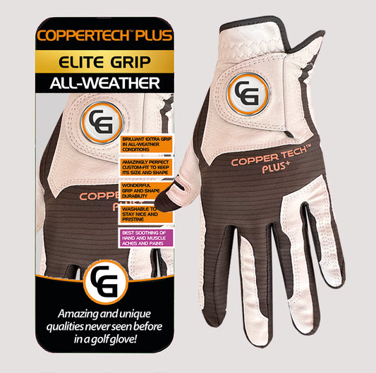 WHITE/GREY COPPERTECH PLUS ELITE GRIP ALL-WEATHER GLOVE