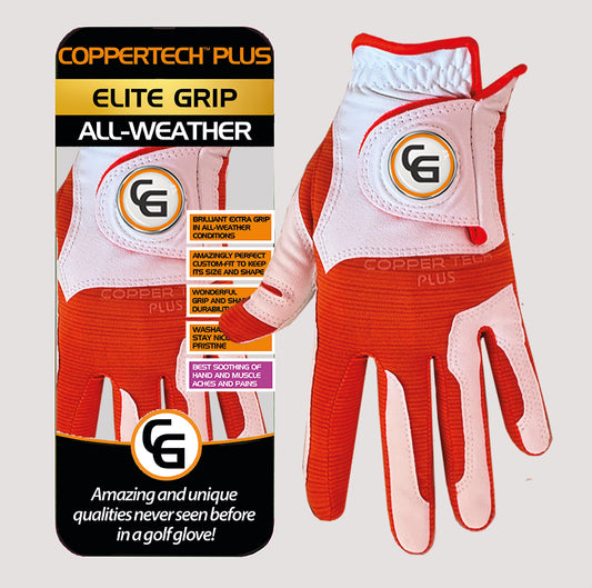 WHITE/ORANGE COPPERTECH PLUS ELITE GRIP ALL-WEATHER GLOVE