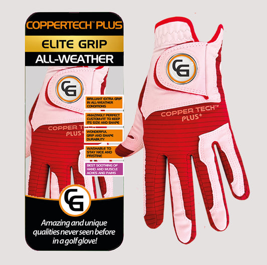 WHITE/RED COPPERTECH PLUS ELITE GRIP ALL-WEATHER GLOVE