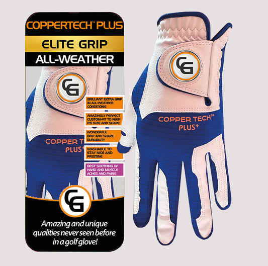 WHITE/ROYAL BLUE COPPERTECH PLUS ELITE GRIP ALL-WEATHER GLOVE