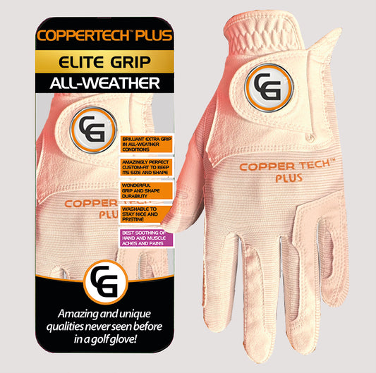 WHITE/WHITE COPPERTECH PLUS ELITE GRIP ALL-WEATHER GLOVE