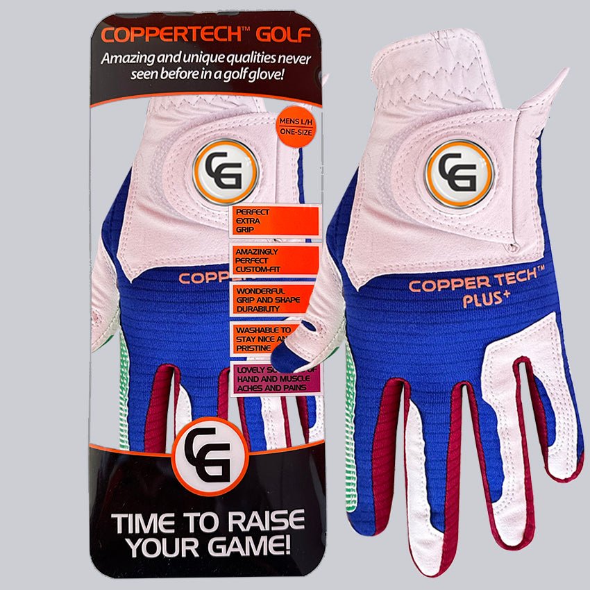 WHITE/ROYAL BLUE/RED/GREEN COPPERTECH PLUS ELITE GRIP GLOVE