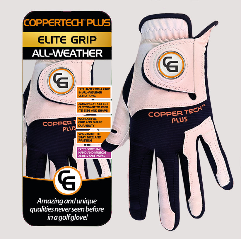 WHITE/NAVY COPPERTECH PLUS ELITE GRIP ALL-WEATHER GLOVE