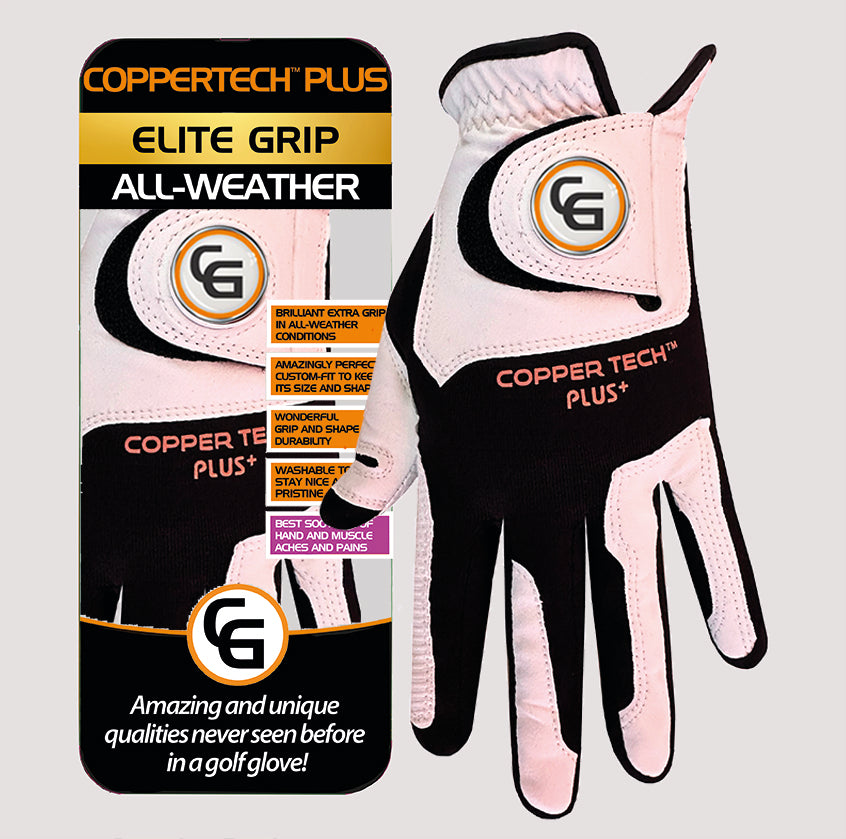 WHITE/BLACK COPPERTECH PLUS ELITE GRIP ALL-WEATHER GLOVE